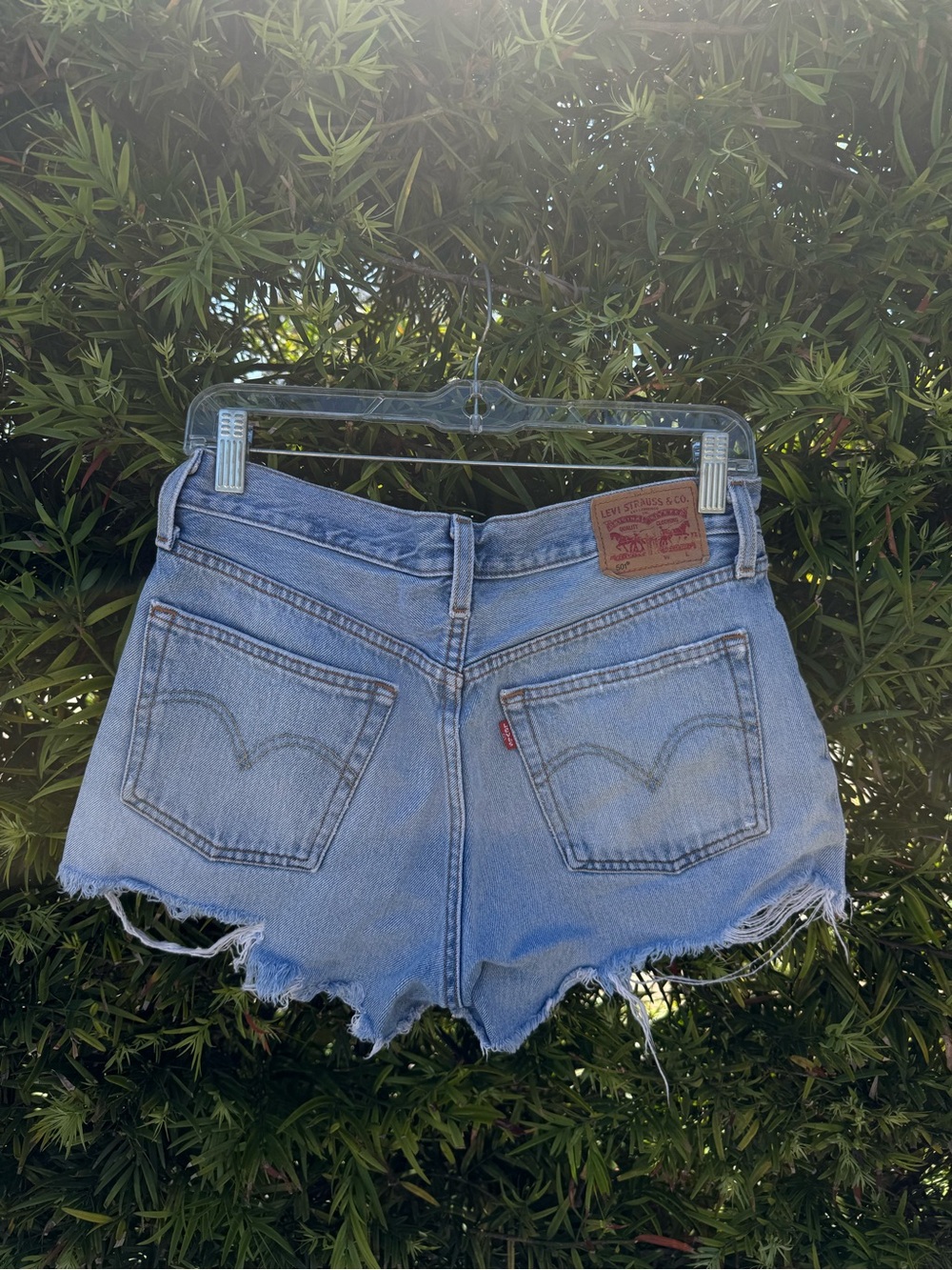 Levi's Women's Light Blue Denim Cutoff Shorts